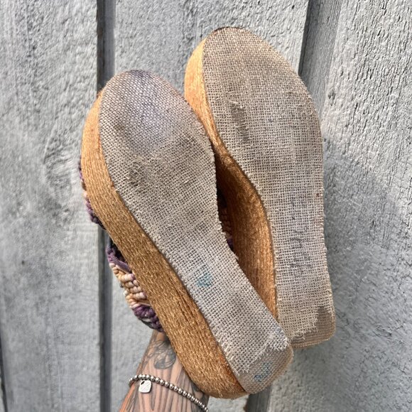 FREE PEOPLE Highline Platform Purple Espadrille Sandals Women’s Size 37 / 6.5 - Picture 7 of 8